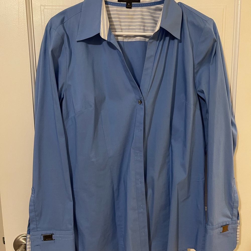 Express Design studio Blue womens button down dress shirt